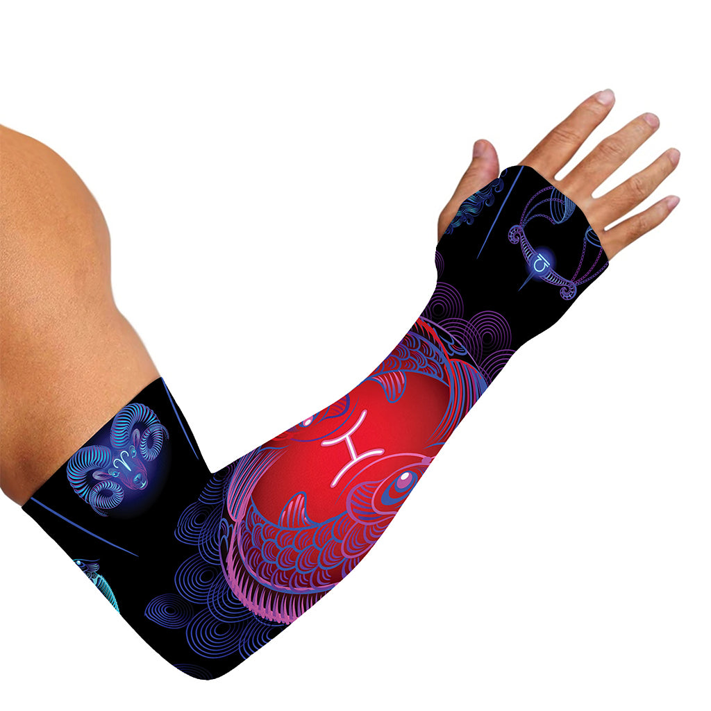 Pisces And Astrological Signs Print Sun Protection Arm Sleeves