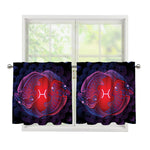 Pisces And Astrological Signs Print Tier Curtains