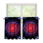 Pisces And Astrological Signs Print Tier Curtains