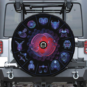 Pisces And Astrological Signs Print Tire Cover With Camera Hole