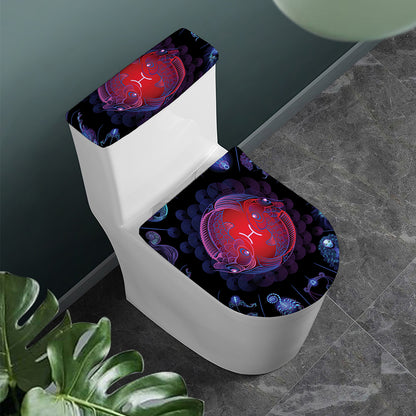 Pisces And Astrological Signs Print Toilet Lid And Tank Cover Set