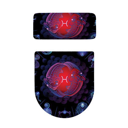 Pisces And Astrological Signs Print Toilet Lid And Tank Cover Set