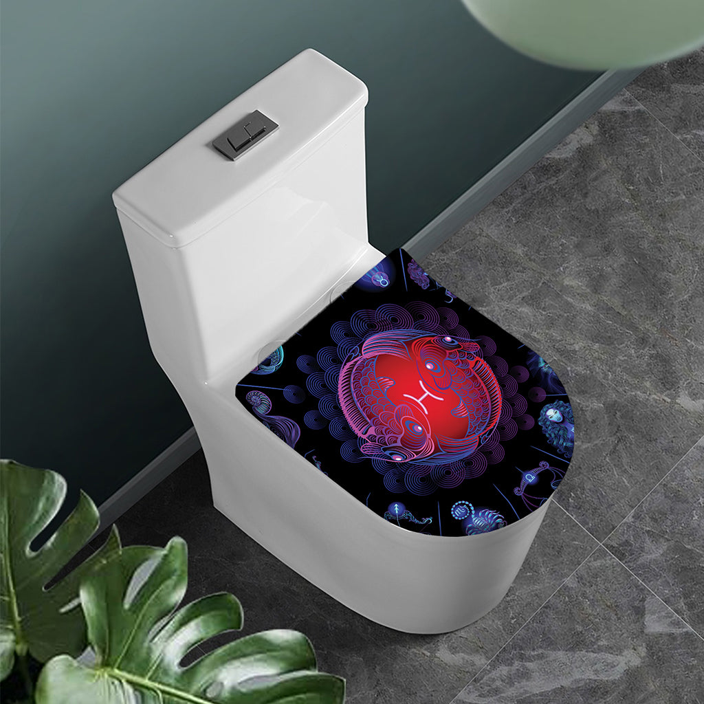 Pisces And Astrological Signs Print Toilet Lid Cover