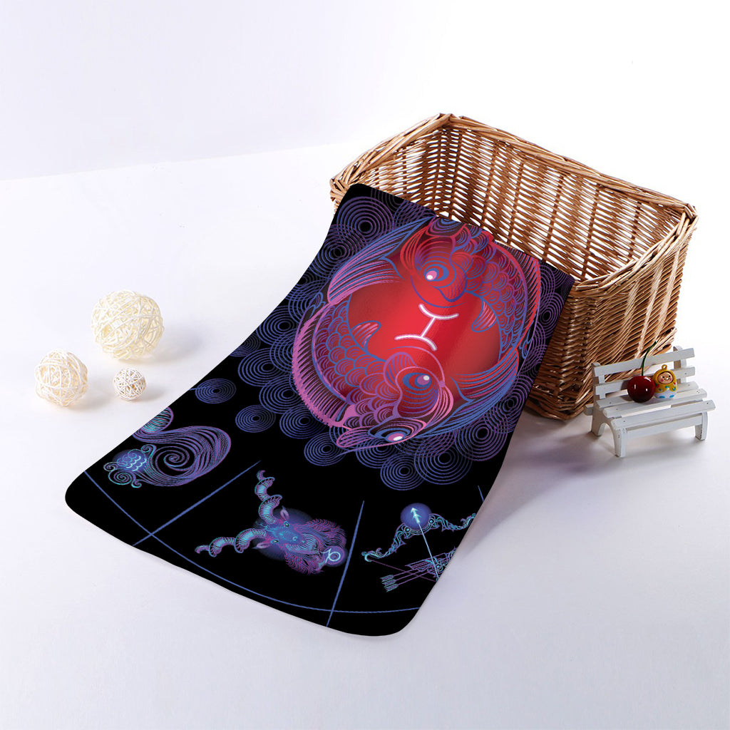 Pisces And Astrological Signs Print Towel