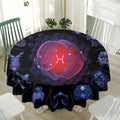 Pisces And Astrological Signs Print Waterproof Round Tablecloth
