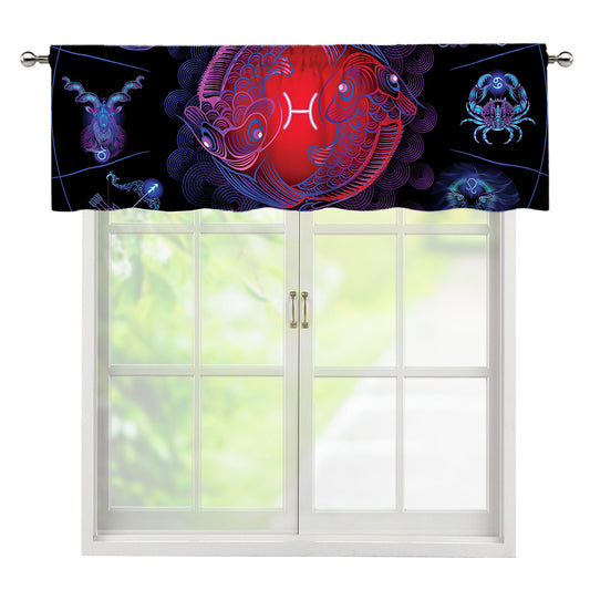 Pisces And Astrological Signs Print Window Valance