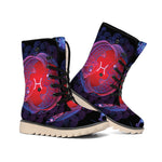 Pisces And Astrological Signs Print Winter Boots