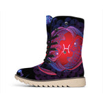 Pisces And Astrological Signs Print Winter Boots