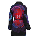 Pisces And Astrological Signs Print Women's Bathrobe