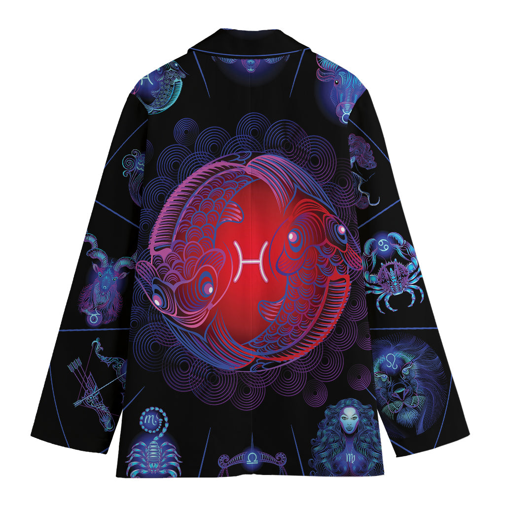 Pisces And Astrological Signs Print Women's Blazer