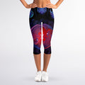 Pisces And Astrological Signs Print Women's Capri Leggings
