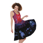 Pisces And Astrological Signs Print Women's Sleeveless Dress