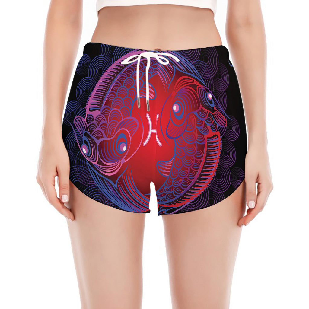 Pisces And Astrological Signs Print Women's Split Running Shorts