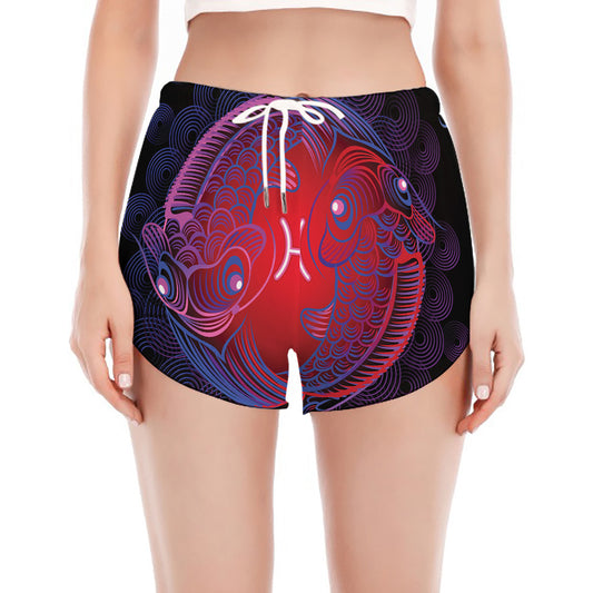 Pisces And Astrological Signs Print Women's Split Running Shorts