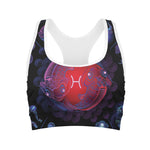 Pisces And Astrological Signs Print Women's Sports Bra