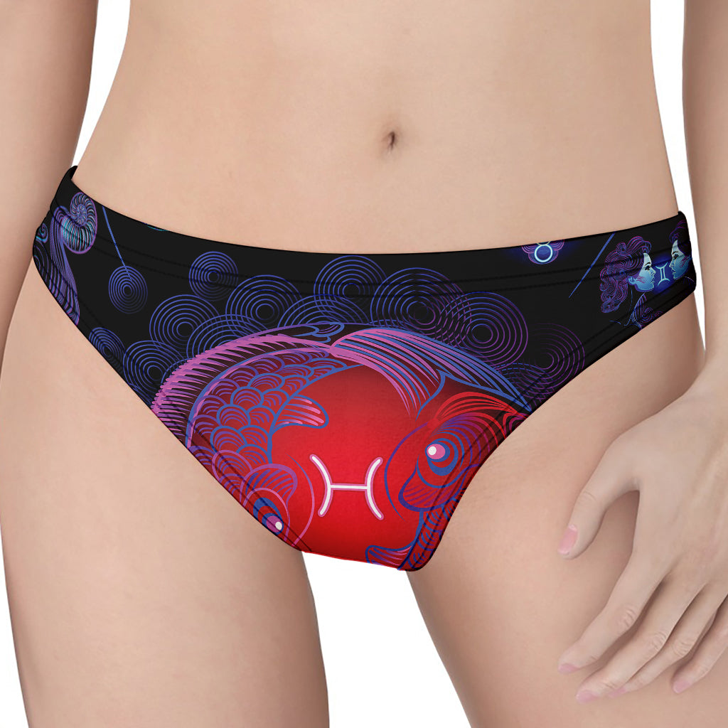 Pisces And Astrological Signs Print Women's Thong