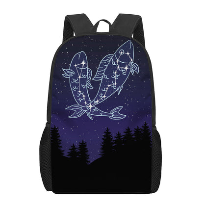 Pisces Constellation Print 17 Inch Backpack