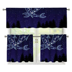 Pisces Constellation Print 3 Piece Kitchen Curtains