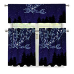Pisces Constellation Print 3 Piece Kitchen Curtains
