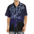 Pisces Constellation Print Aloha Shirt