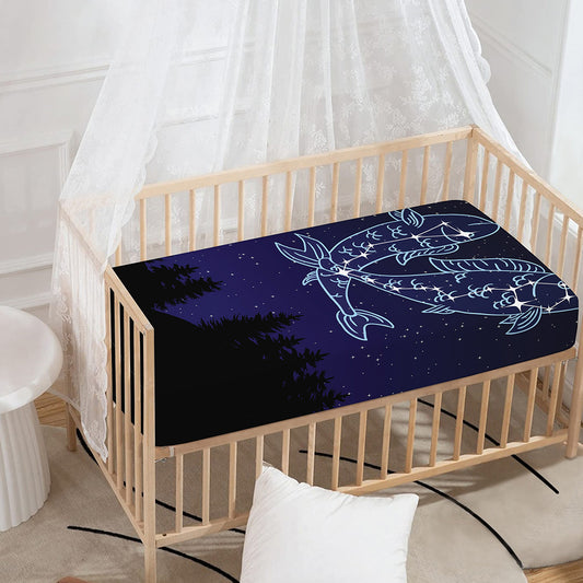 Pisces Constellation Print Baby Crib Sheet