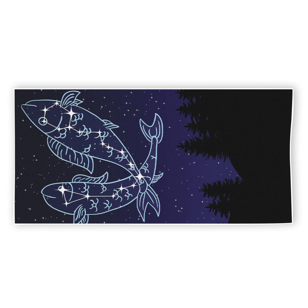 Pisces Constellation Print Beach Towel