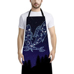 Pisces Constellation Print Bib Apron With Pocket