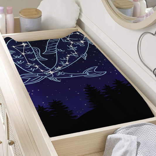 Pisces Constellation Print Changing Pad Cover