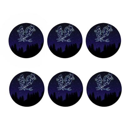 Pisces Constellation Print Coaster Set