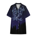 Pisces Constellation Print Cotton Hawaiian Shirt