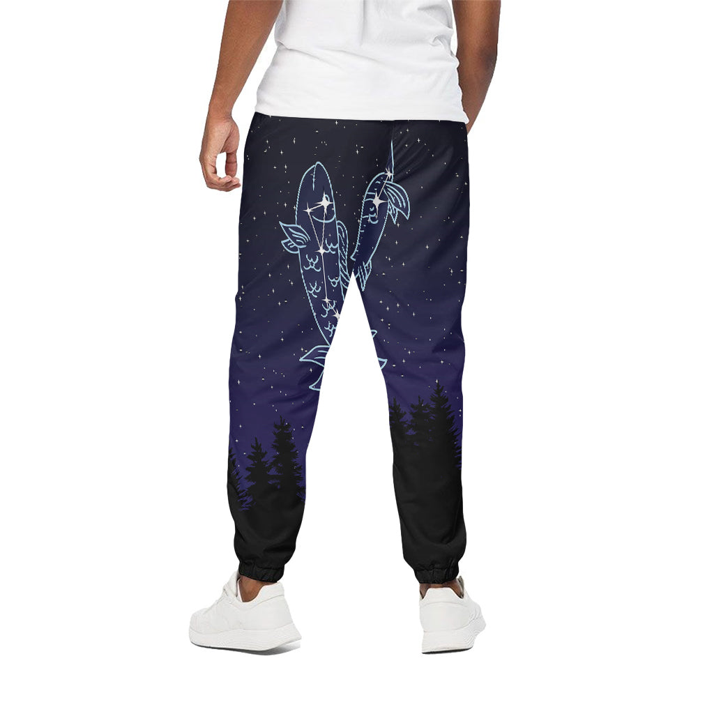 Pisces Constellation Print Cotton Pants