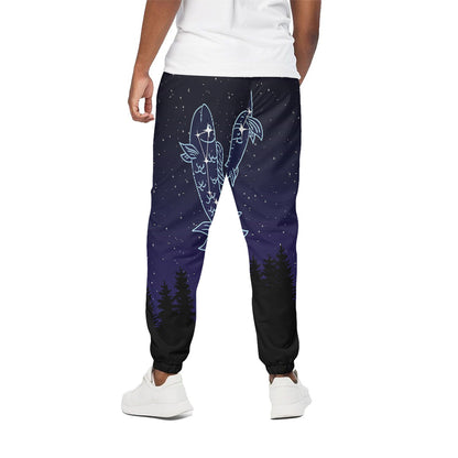 Pisces Constellation Print Cotton Pants