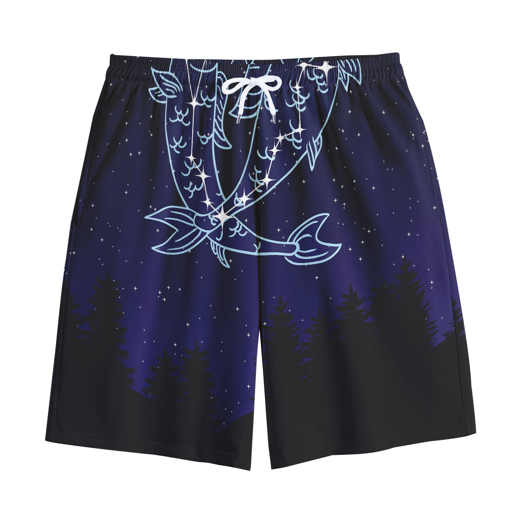 Pisces Constellation Print Cotton Shorts