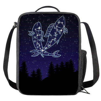 Pisces Constellation Print Crossbody Lunch Bag