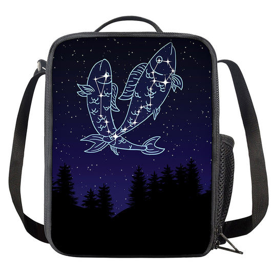 Pisces Constellation Print Crossbody Lunch Bag