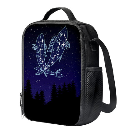 Pisces Constellation Print Crossbody Lunch Bag