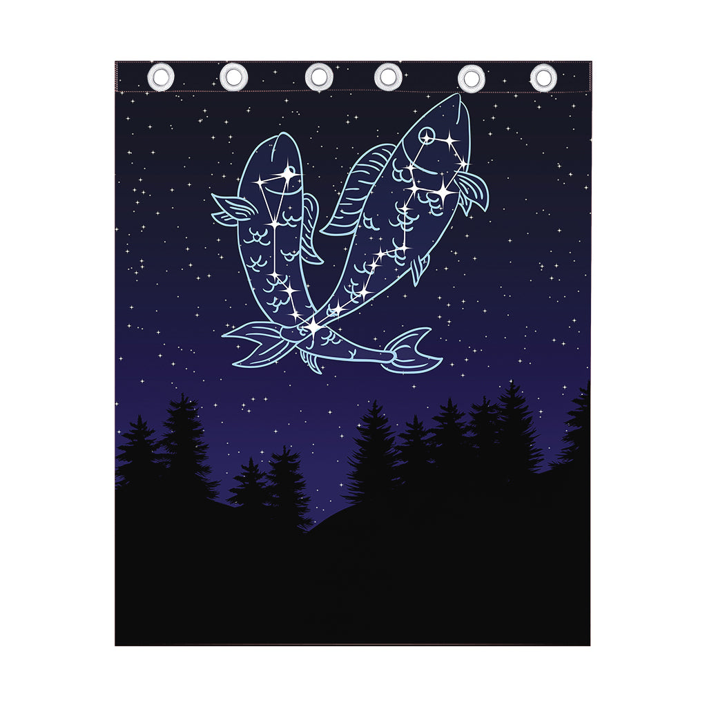 Pisces Constellation Print Curtain