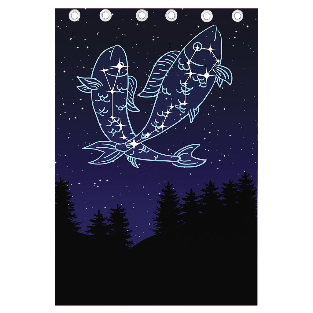 Pisces Constellation Print Curtain