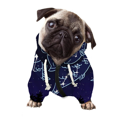 Pisces Constellation Print Dog Zip Up Hoodie