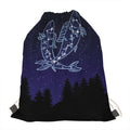 Pisces Constellation Print Drawstring Bag