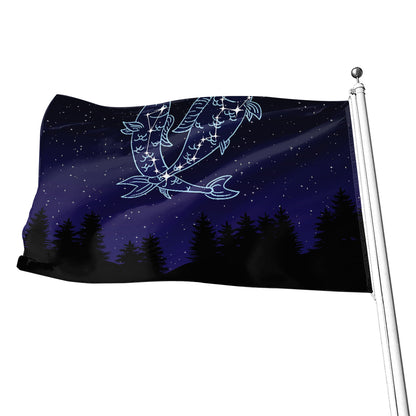 Pisces Constellation Print Flag