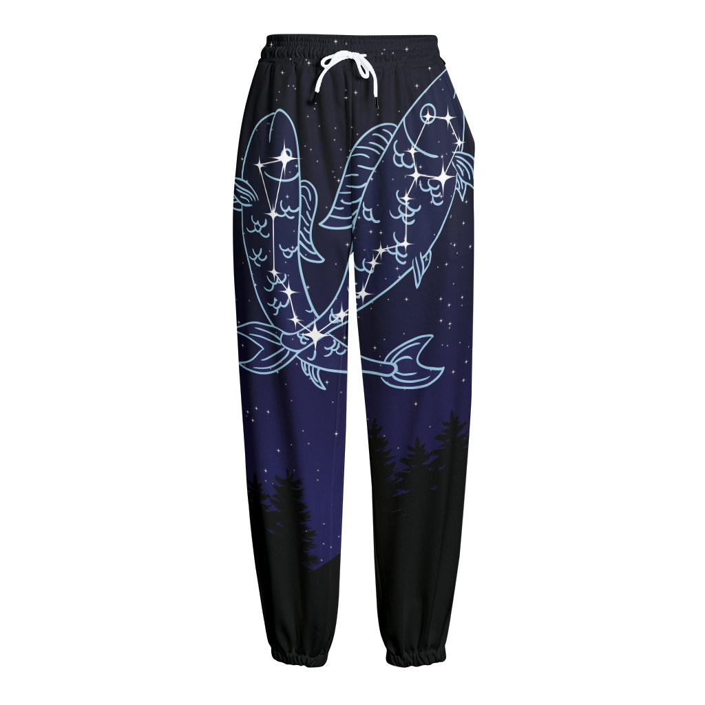 Pisces Constellation Print Fleece Lined Knit Pants