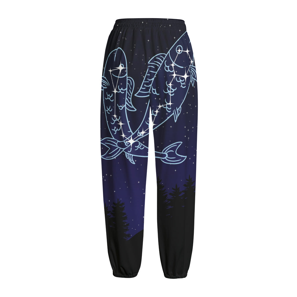 Pisces Constellation Print Fleece Lined Knit Pants