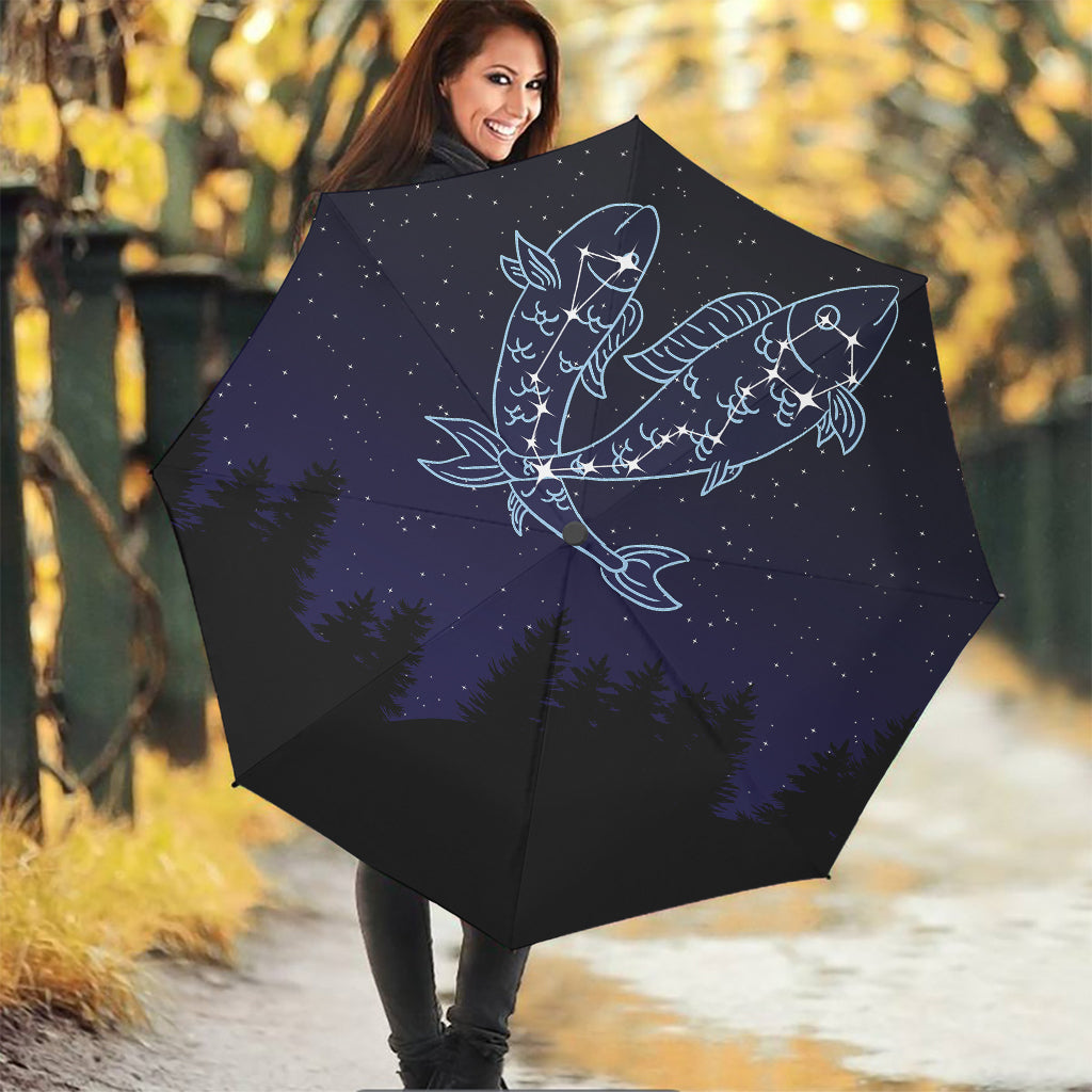 Pisces Constellation Print Foldable Umbrella