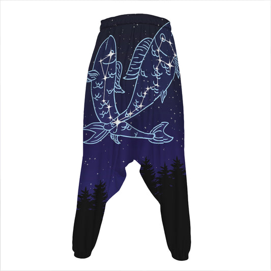Pisces Constellation Print Hammer Pants