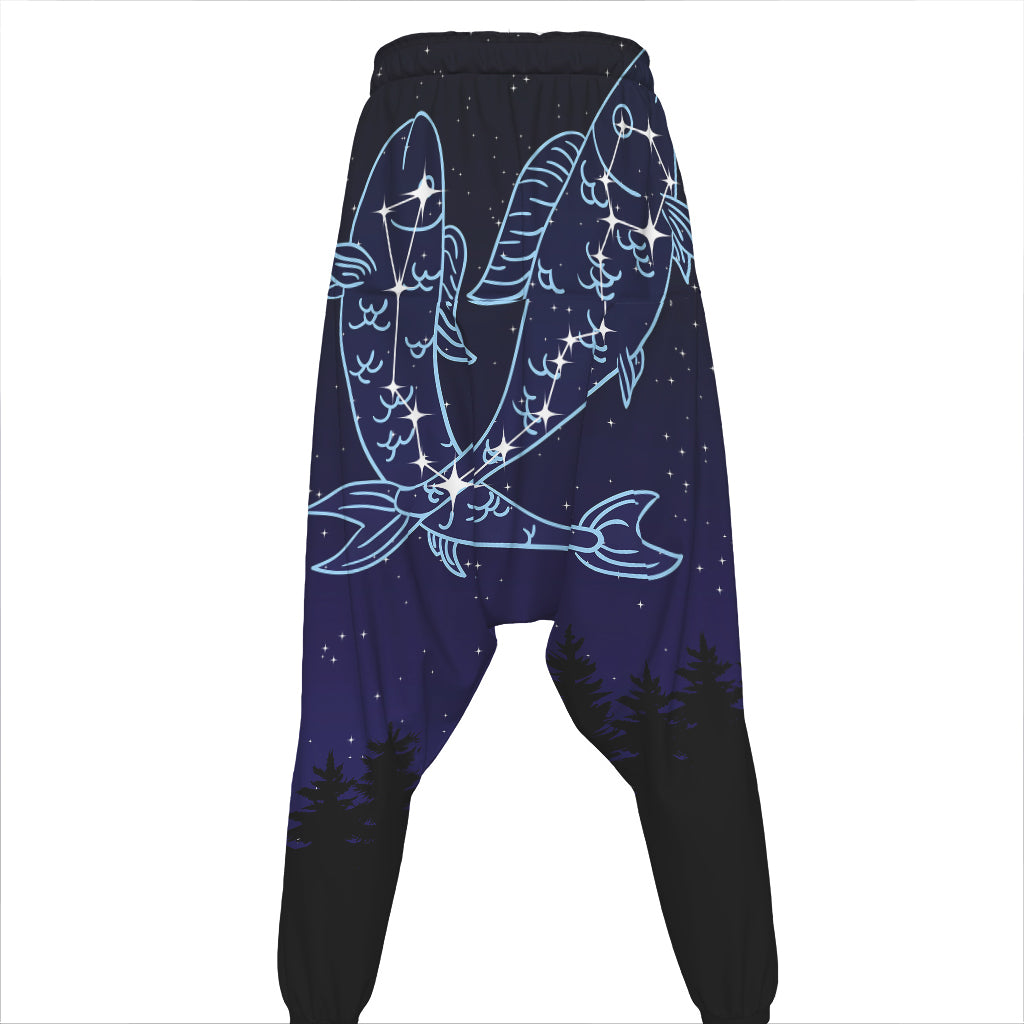 Pisces Constellation Print Hammer Pants