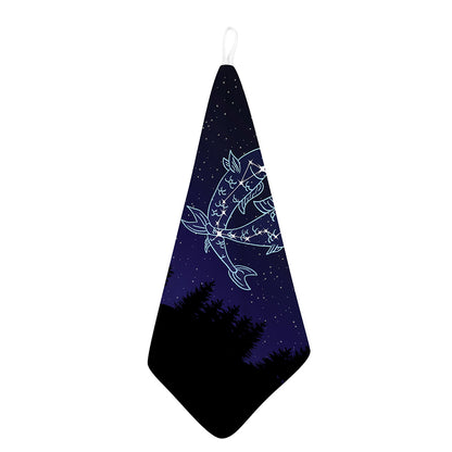 Pisces Constellation Print Hand Towel
