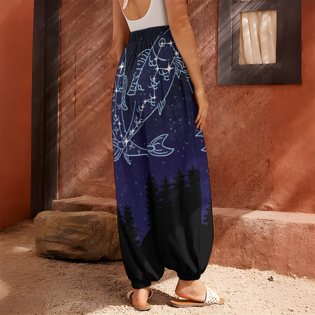 Pisces Constellation Print Harem Pants
