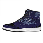 Pisces Constellation Print High Top Leather Sneakers