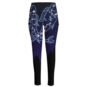 Pisces Constellation Print High-Waisted Pocket Leggings